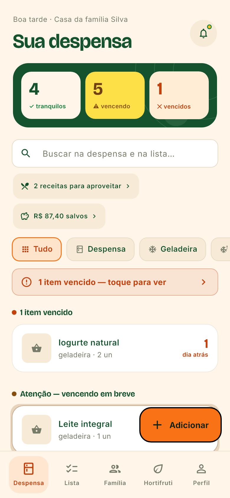 Despensa do EasyCompras com o novo design