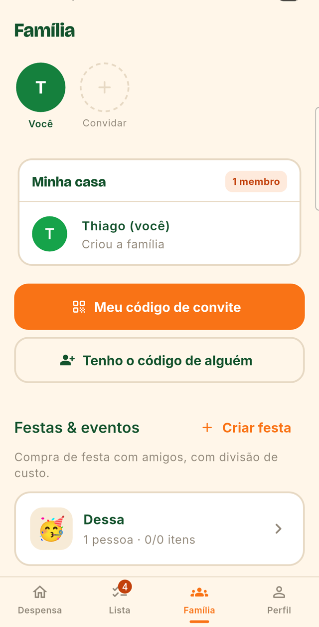 Festas com divisão de valores